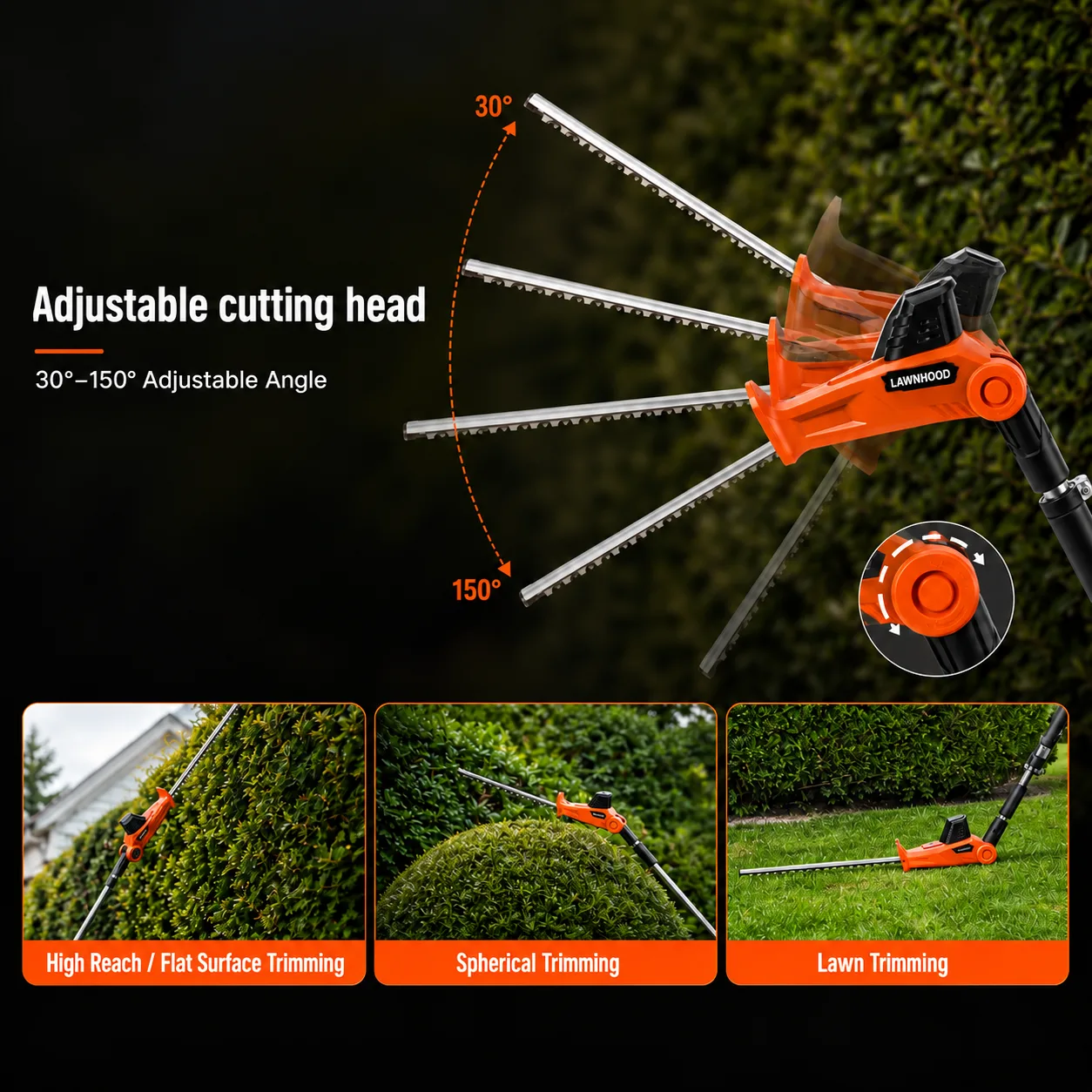 Lawnhood Cordless Pole Hedge Trimmer additional view 1