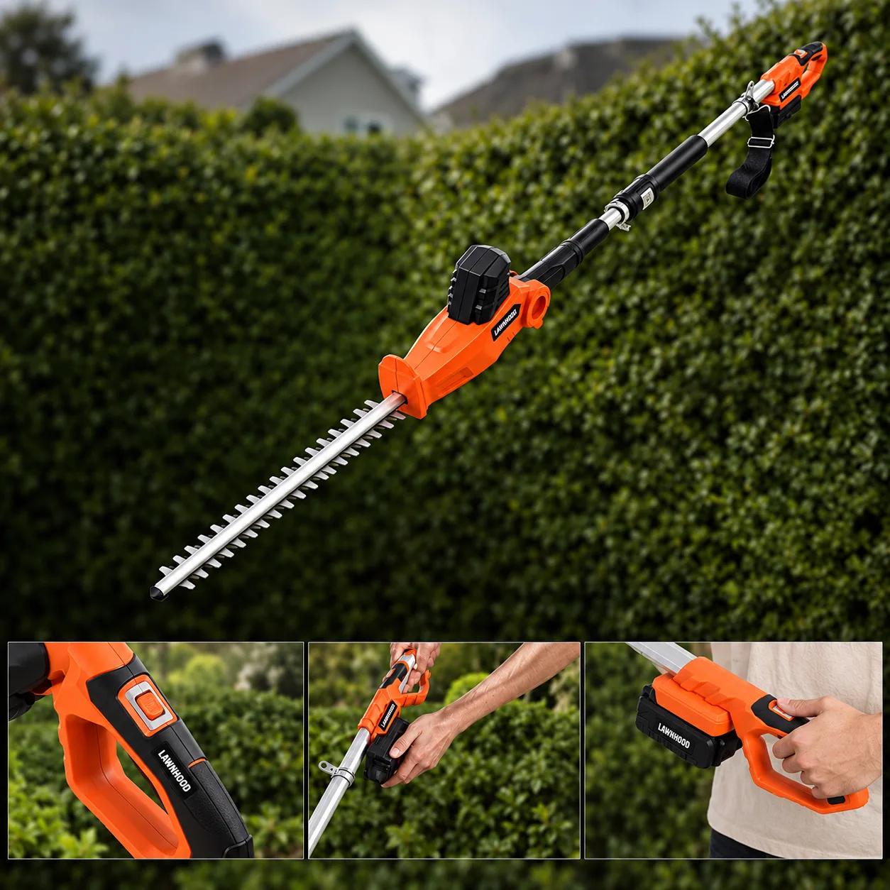 Lawnhood Cordless Pole Hedge Trimmer additional view 2